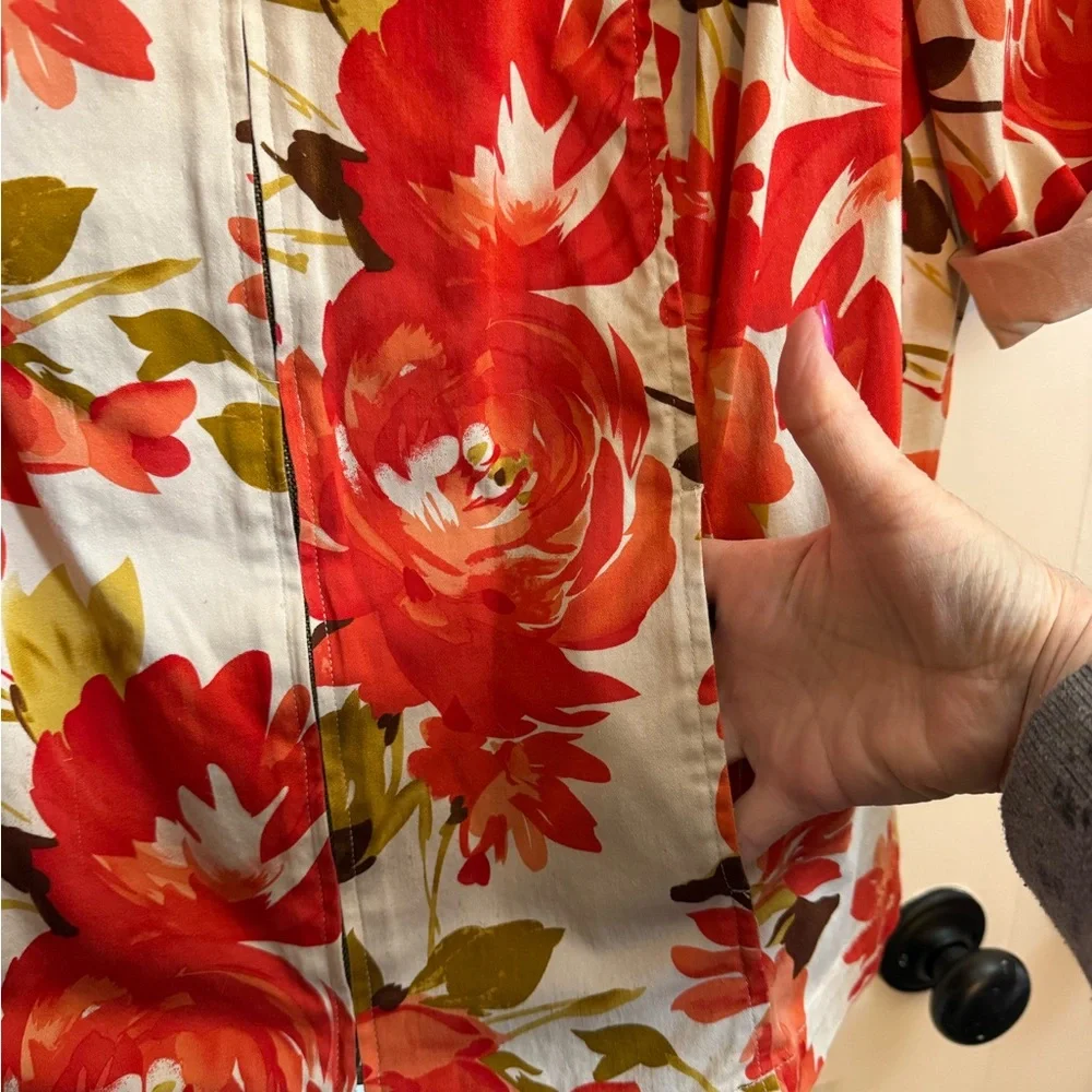 Christopher & Banks Floral Blazer - Red and Cream - Picture 4 of 10